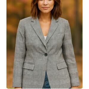Banana Republic Long and Lean Harvest Check Plaid Menswear Blazer Jacket